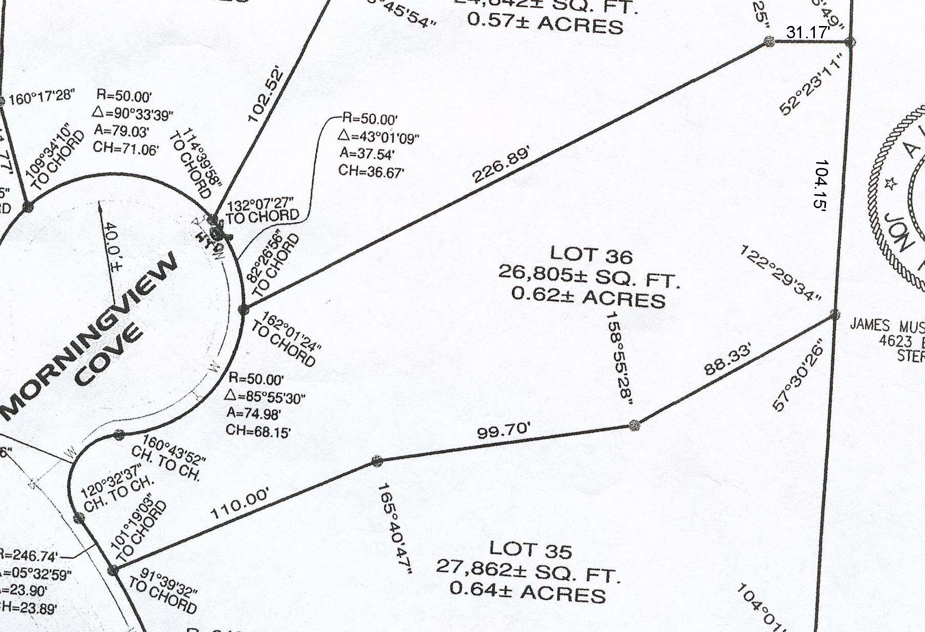 Bear
                Creek Ridge Survey of Lot 36 Sector 3